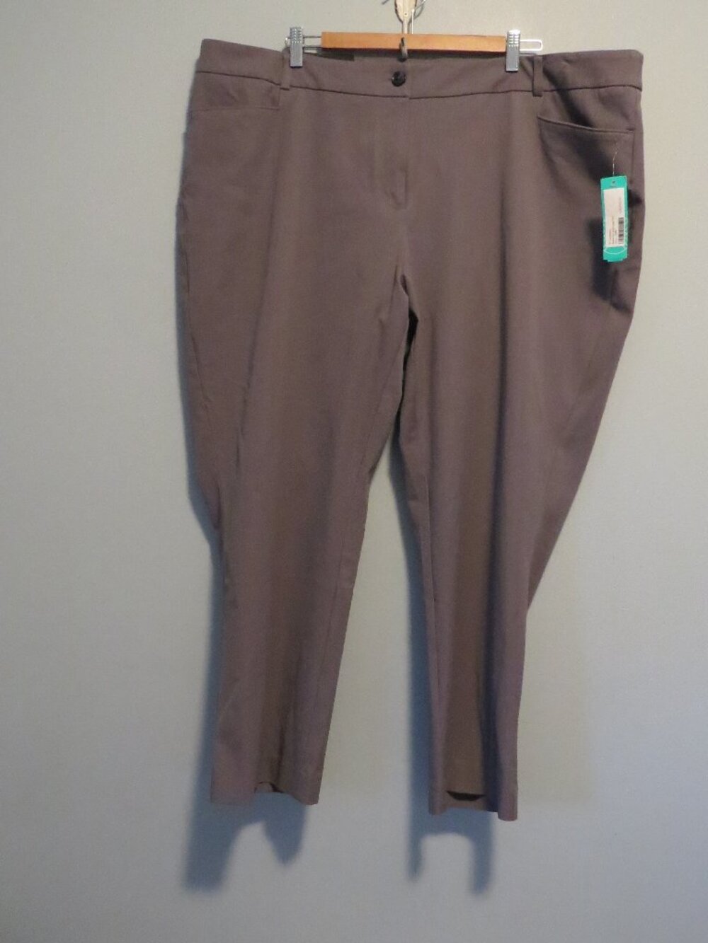 Stitch Fix 41 Hawthorn Becca Straight Leg Pants Gray Sz 24W Stretch